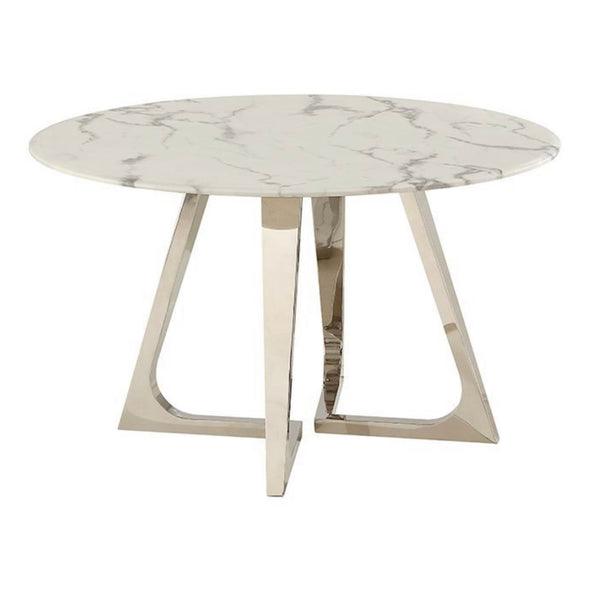 Eettafel marmer rond