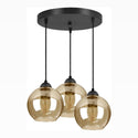 Hanglamp Amber glas 3 bollen