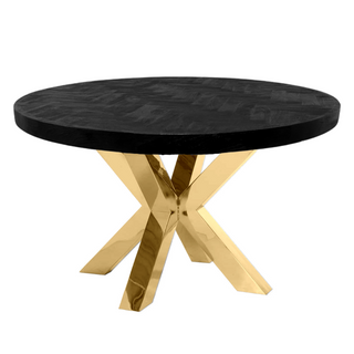 Visgraat eettafel goud 