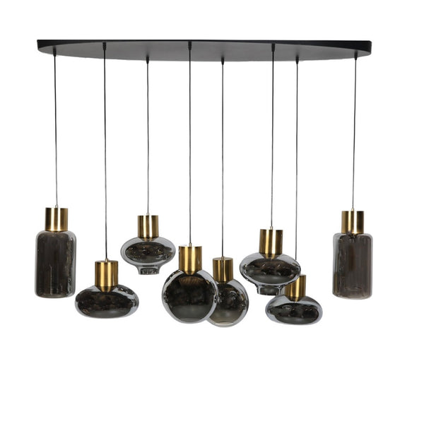 hanglamp eettafel ovaal 8 bollen