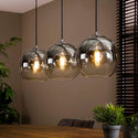 Hanglamp boven de eettafel 3 bollen Some glas