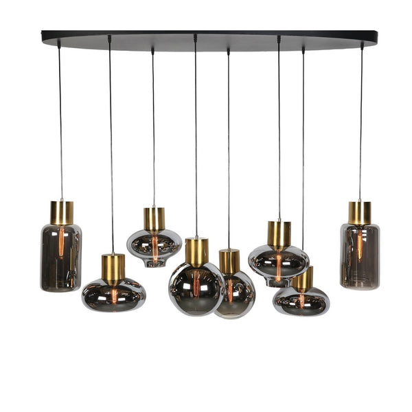 hanglamp eettafel ovaal 8 bollen