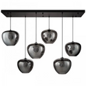 Moderne eettafel hanglamp met 6 verstelbare smoke appel bollen Home