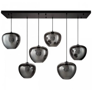 Moderne eettafel hanglamp met 6 verstelbare smoke appel bollen Home