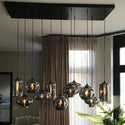 Smoke glas handgemaakte kunst: eettafel hanglamp 11 Bollen