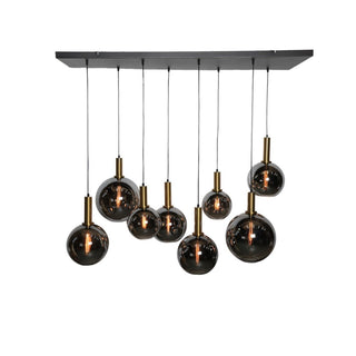 Eettafel hanglamp 8 bollen smoke glas 