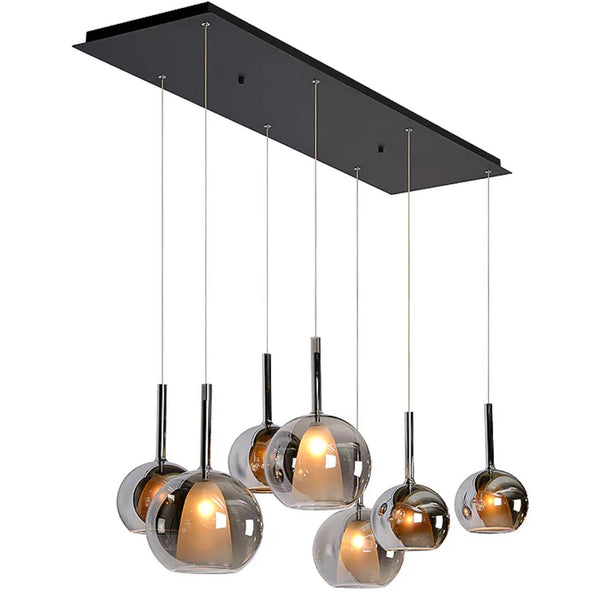 hanglamp eettafel 7 bollen smoke