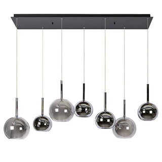 hanglamp eettafel 7 bollen smoke